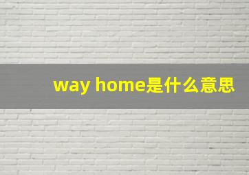 way home是什么意思